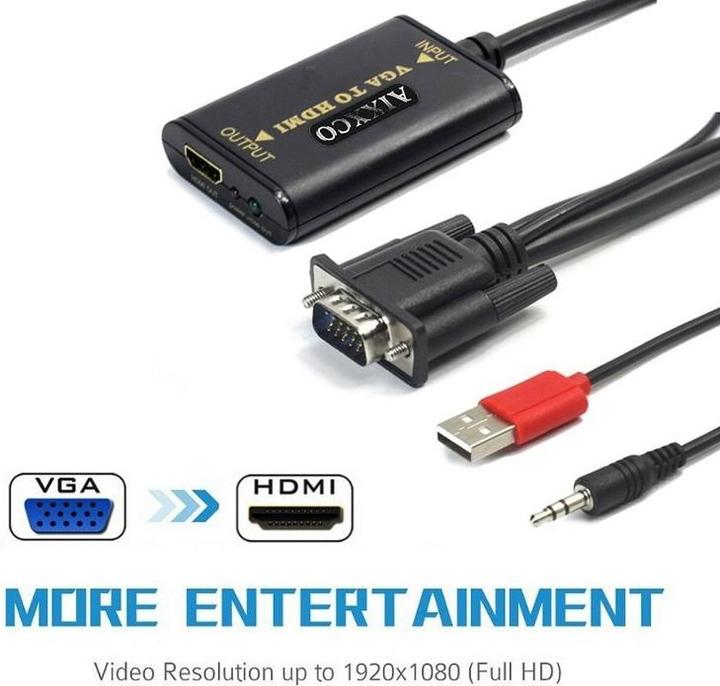 Immagine prodotto JTI Convertitore da VGA a HDMI con cavi USB e da 3,5 mm