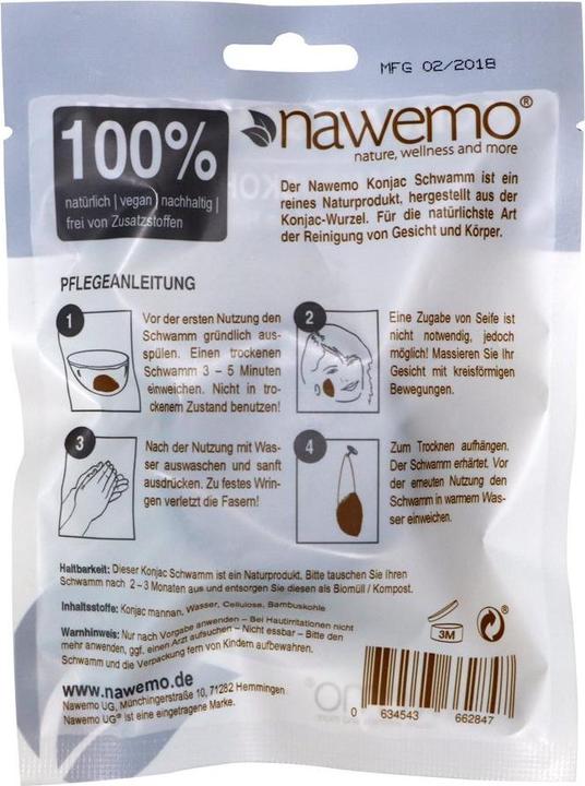 Produktbild Nawemo Konjac Schwamm BAMBUSKOHLE