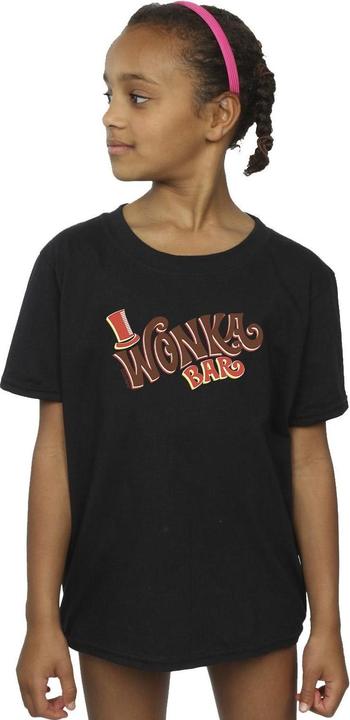 Actual product image Willy Wonka & the Chocolate Factory Girls Bar Logo Cotton T-Shirt (116)