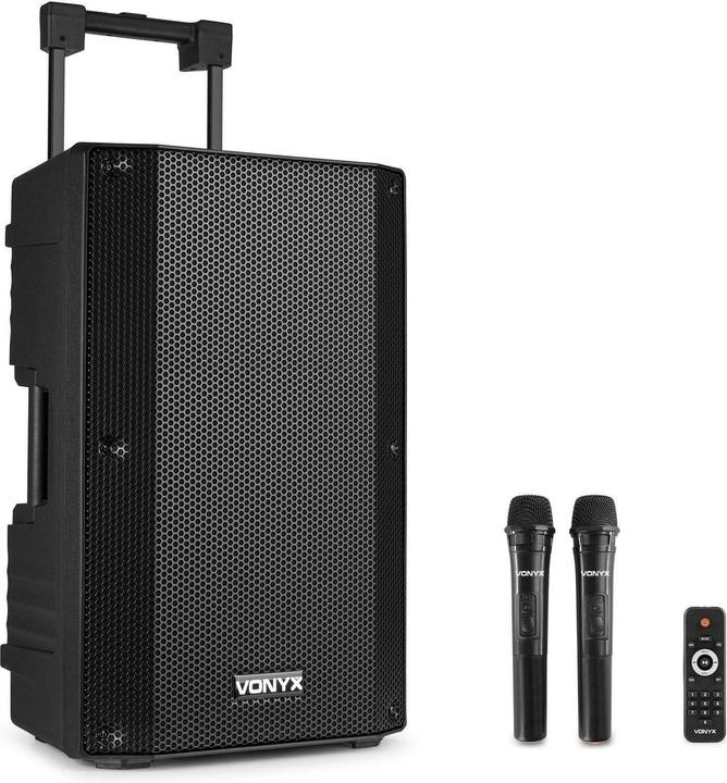 Produktbild speaker - Vonyx VSA500 - Trolley speaker met Bluetooth en 2 draadloze microfoons - 800W (Aktiv)