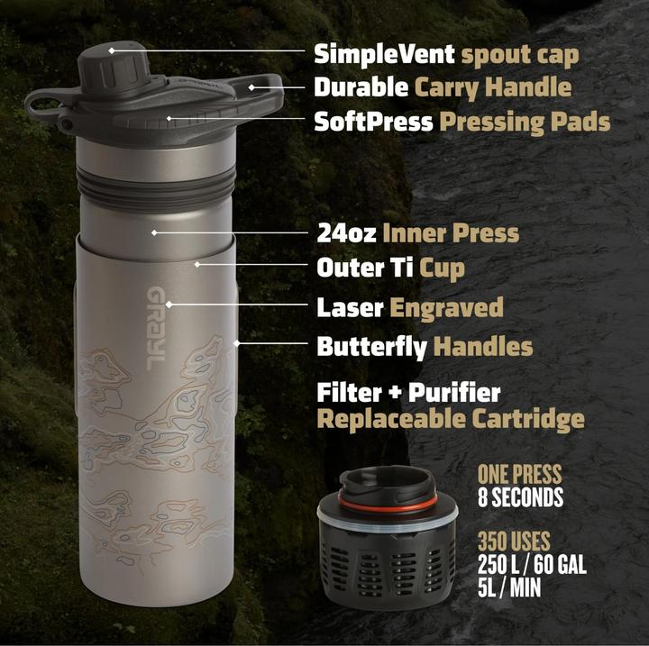 Produktbild Grayl Geopress Titanium (0.71 l)