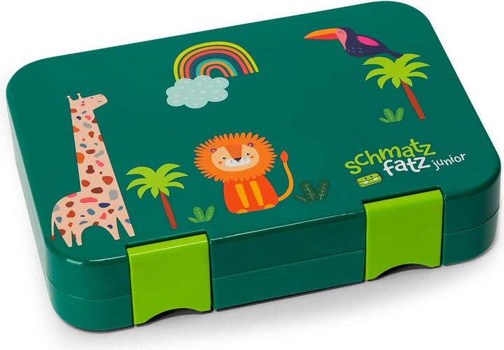 Produktbild Schmatzfatz Junior Brotdose Kinder mit Faechern Gruen Dschungel