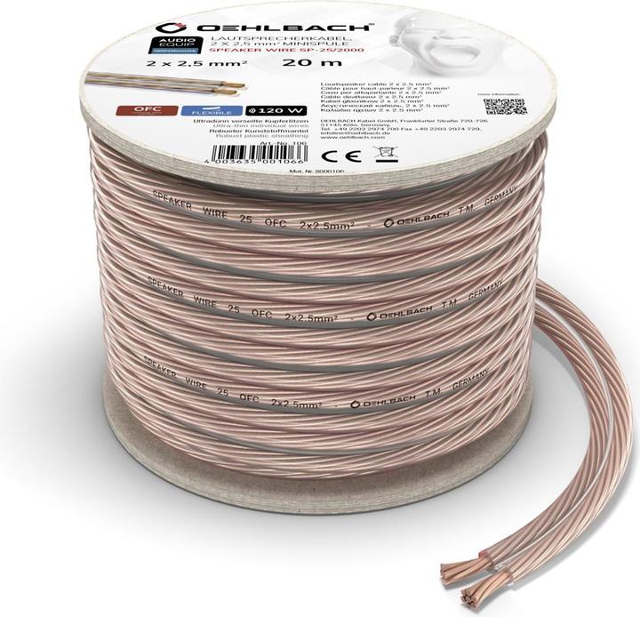 Productafbeelding Oehlbach Luidsprekerdraad Sp25 (20 m, 2.50 mm²)