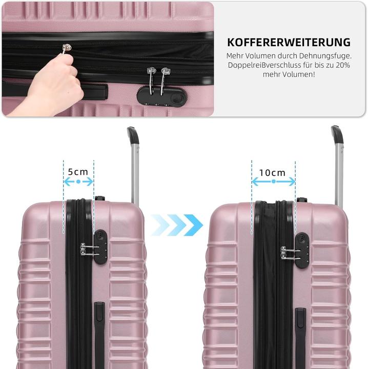 Immagine prodotto Beibye Erweiterbarer Hartschalenkoffer (45 l, Bagaglio a mano (fino a 50 litri))