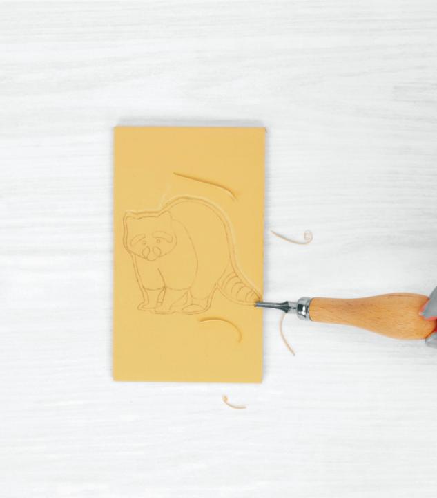 Actual product image Marabu Soft pressure plate "Factis Rubber Carving Block" 90 mm (Beige)