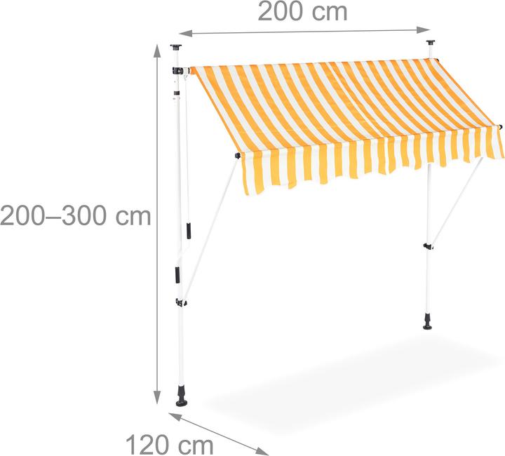Image du produit Relaxdays Marquise de balcon sans perçage (2 m)
