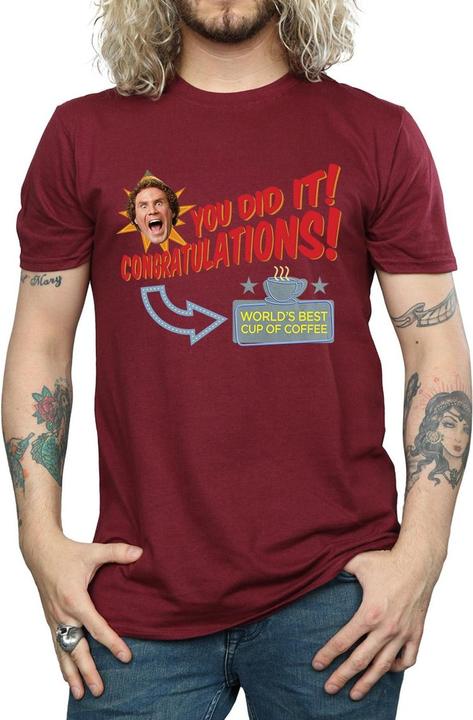 Actual product image Elf Mens World's Best Coffee T-Shirt (XL)