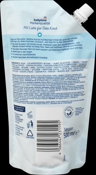 Produktbild dm babylove Kopf bis Fuss Waschgel Nachfüllpack