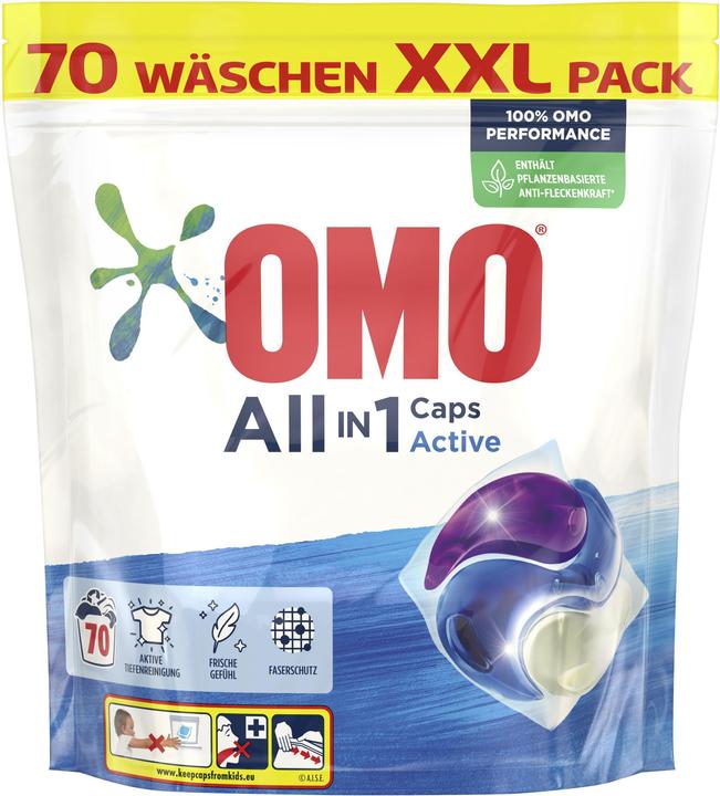 Actual product image OMO Detergent capsules Allin1 Caps Activ Clean 70 pieces (70 Washing cycles, Caps)