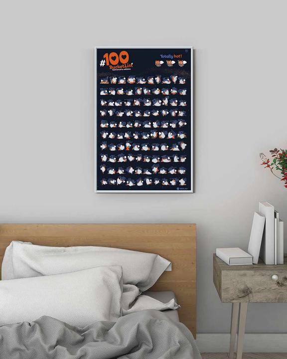 Actual product image 1dea.me Kamasutra 100 Bucketlist - Rubbelposter / Scratch Map (60 x 40 cm)