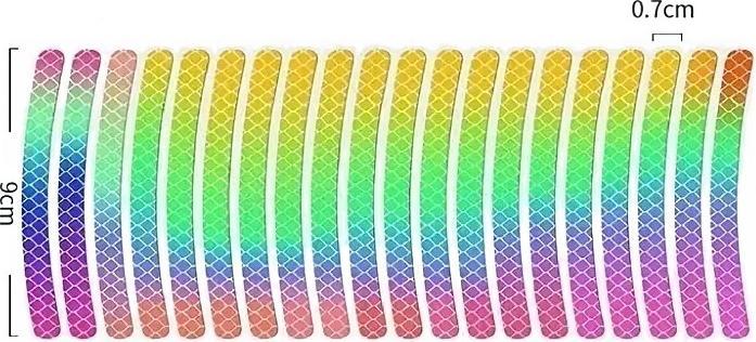 Immagine prodotto Cbx 20 Stück Regenbogen Fahrrad Reflektoren, Reflektierende Streifen für Fahrräder