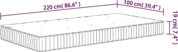 Actual product image VidaXL Jeronima (100 x 220 cm, Spring core)