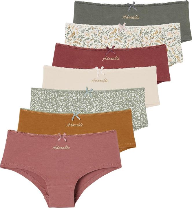 Vertbaudet 7er-Pack Mädchen Shortys ADORABLE, Bio-Baumwolle