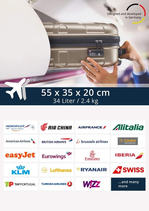 Produktbild Suitline Handgepäck Hartschalen-Koffer (34 l, Handgepäck (bis 50l))