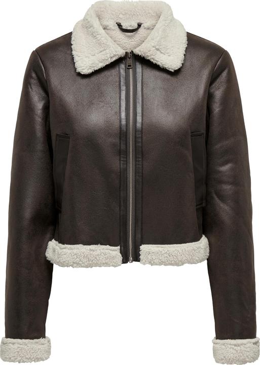 Only Fly-Away Kragen Jacke Kunstlederjacke