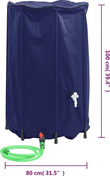 Produktbild VidaXL Wassertank mit Wasserhahn Faltbar 500 L PVC (500 l)