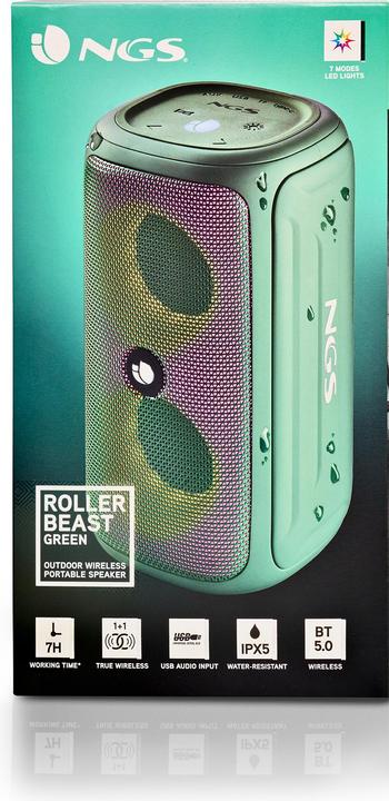Immagine prodotto NGS Roller beast verde (7 h, Porta USB)