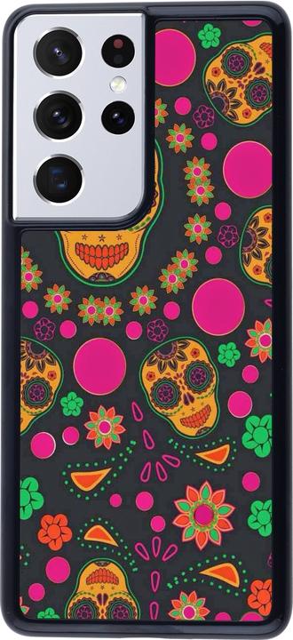 Actual product image PhoneLook Cover Halloween 22 colourful mexican skulls (Samsung Galaxy S21 Ultra 5G)