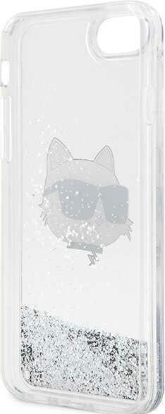 Actual product image Karl Lagerfeld KLHCI8LNHCCS iPhone 7/8/ SE 2020/2022 silver/silver hardcase Glitter Choupette Head (Apple iPhone SE (3rd Gen), Apple iPhone SE (2nd Gen), Apple iPhone 7)