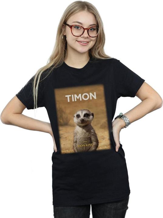Actual product image Disney Womens/Ladies The Lion King Movie Timon Poster Cotton Boyfriend T-Shirt (XXL)