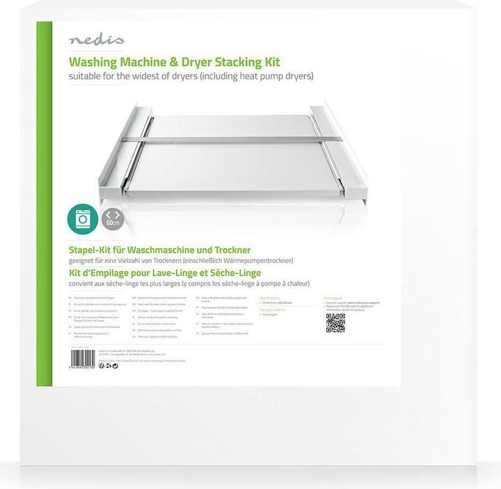 Actual product image Nedis Intermediate installation frame for washing machine and dryer| Universal| Extendable shelf|