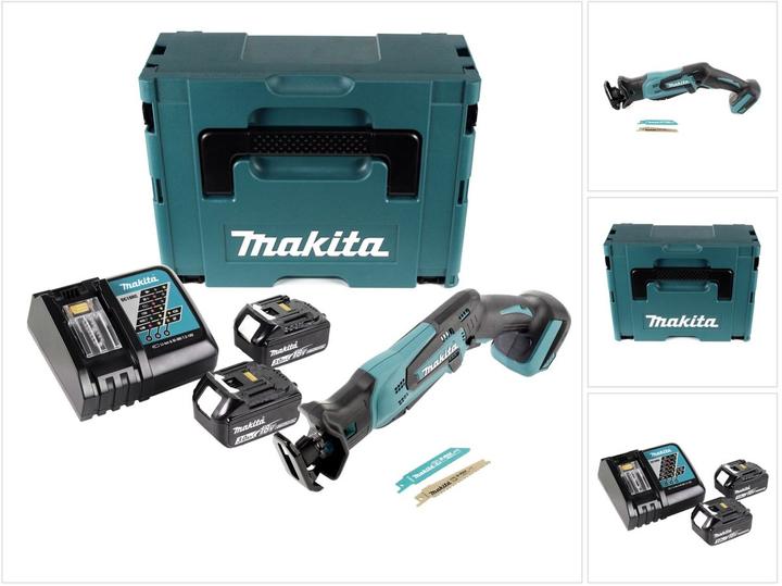 Actual product image Makita DJR 183 RFJ Cordless Reciprocating Saw 18 V + 2x Batteries 3.0 Ah + 1x Charger + Makpac
