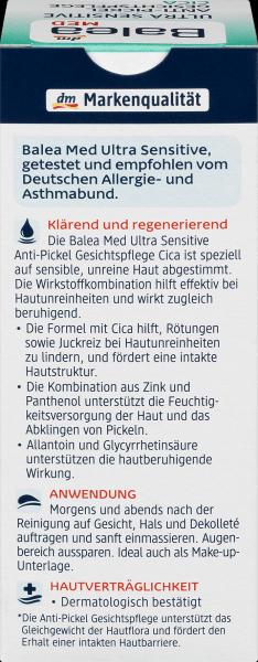 Immagine prodotto dm Balea Med Ultra Sensitive Trattamento viso anti-imperfezioni con Cica (50 ml, Crema 24h)