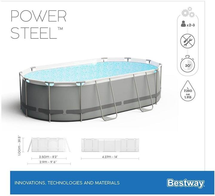 Produktbild Bestway Power Steel Oval Set (424 x 250 x 100 cm)