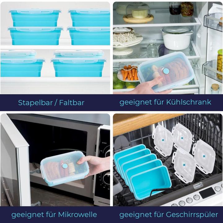 Produktbild König Design Gefrier Dosen Lebensmittel Vorrats Behälter Frischhaltedosen Deckel Faltbar (0.80 l)