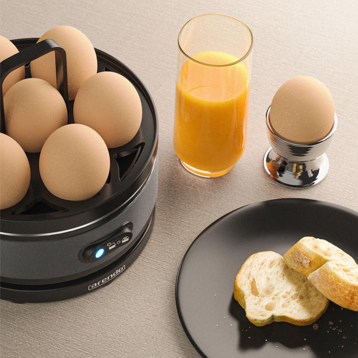 Actual product image Arendo Stainless steel egg boiler 7-fold, 400 W, stainless steel, keep warm function, hardness adjustable