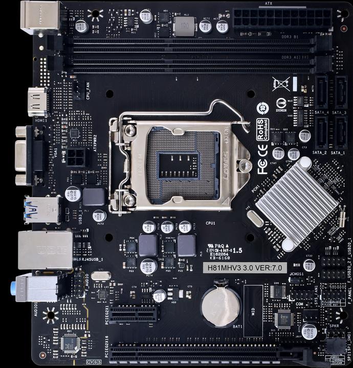Actual product image Biostar Motherboard H81MHV3 3.0 (LGA 1150, Intel H81, mATX)