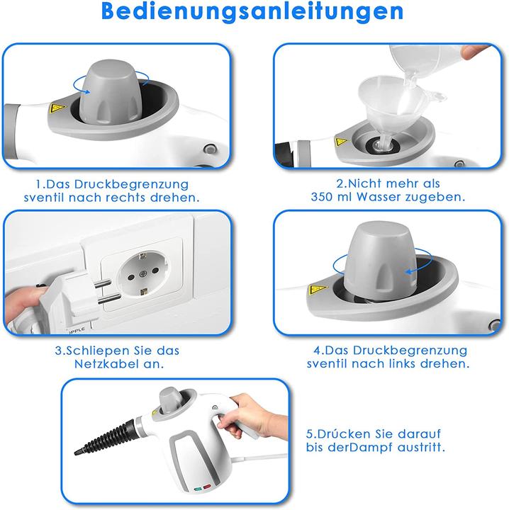 Produktbild Auiffer Dampfreiniger mit Sicherheitsschloss Grau und Weiss