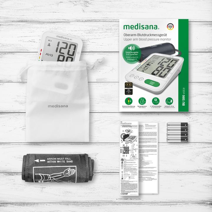 Actual product image Medisana BU 586 Voice Upper Arm Blood Pressure Monitor Large Cuff 23-43 cm (Blood pressure monitor upper arm)