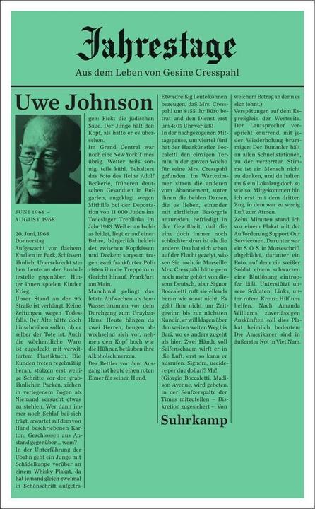 Valeurs nutritives et ingrédients Suhrk.TB.4454 Johnson:Années 4 (Uwe Johnson, Allemand)