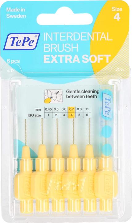 Produktbild TePe Interdental Brush 0.7mm x-soft gelb (6 x, 0.70 mm)