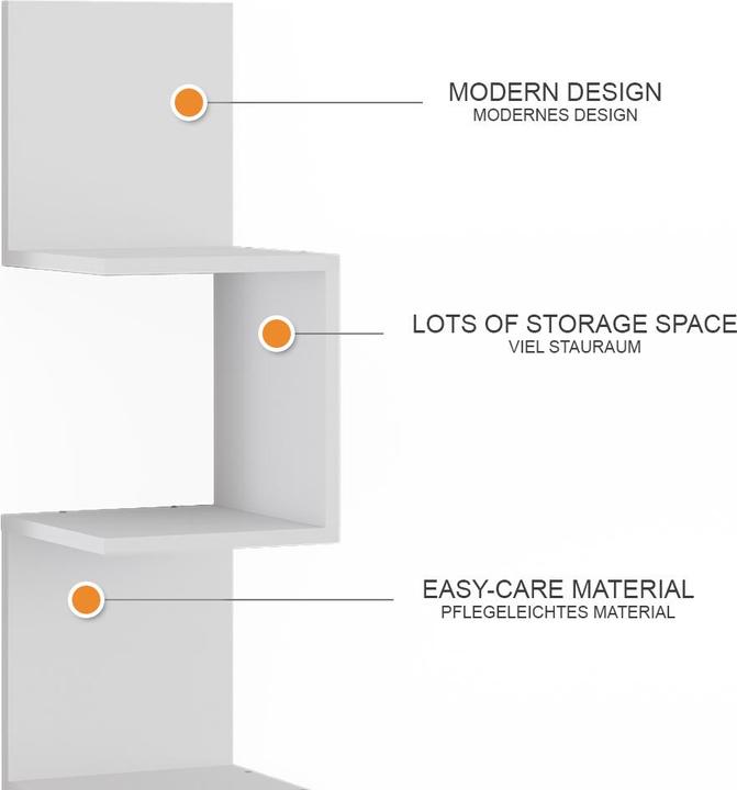 Produktbild Vicco Eckregal Paolo, Weiss, 28 x 116.4 cm 2er Set