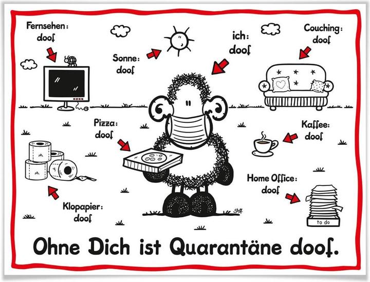Immagine prodotto Sheepworld Quarantena stupida (80 x 60 cm)