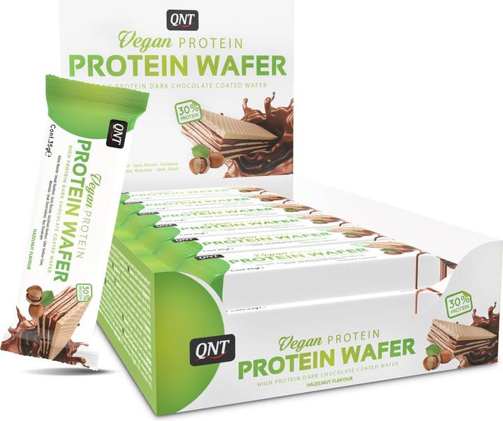 Actual product image QNT Vegan Protein Wafer Hazelnut (Hazelnut, 12 pcs., 420 g)