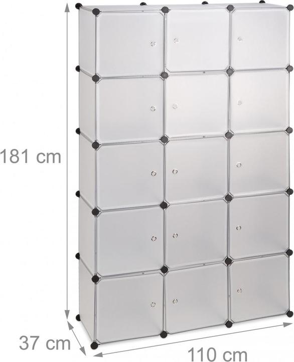 Image du produit Relaxdays Garde-robe système modulable 11 cubes (110 x 37 x 181 cm)