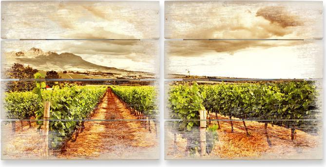 Actual product image FC Schalke 04 Wooden picture set vines in the mountains (2 parts) (40 x 41.5 cm)