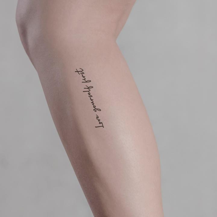 Actual product image minink Temporary tattoo - love yourself first