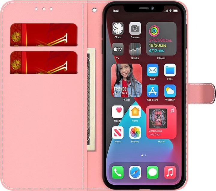 Immagine prodotto Art Custodia a libro per iPhone 13 Pro Custodia con slot per carte Pink (Apple iPhone 13 Pro)
