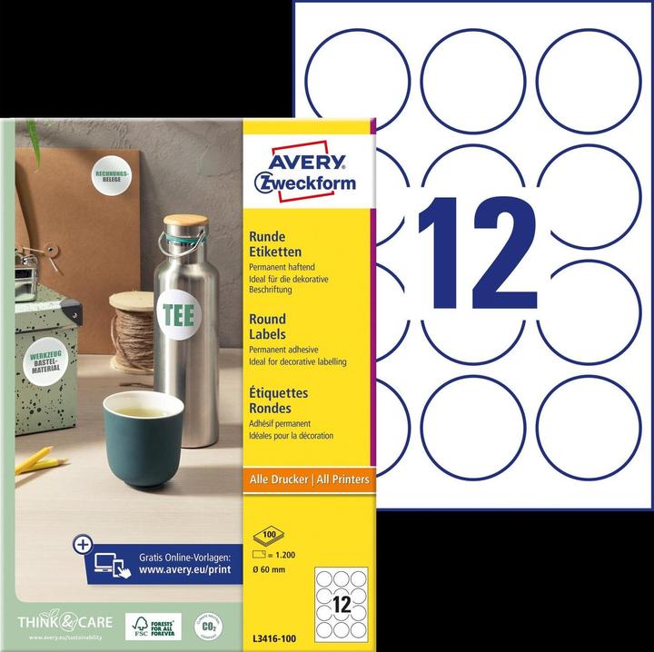 Produktbild Avery Runde Etiketten