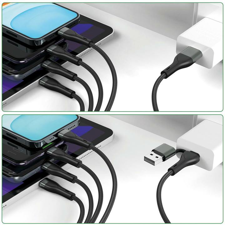 Productafbeelding 4smarts Multi oplaadkabel 4in2 (1.20 m, USB 2.0)