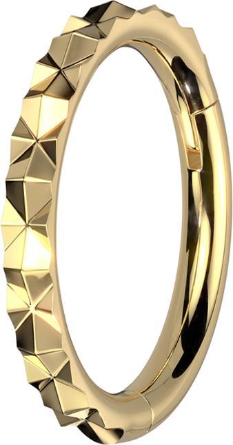 Produktbild Star Piercing Micro Segmentring klappbar vergoldet X facettiert (Chirurgenstahl 316L)