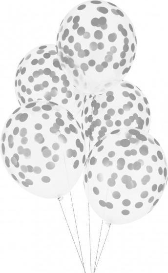 Produktbild My Little Day Luftballone aus Latex, 5 Stk. - Confetti Silber
