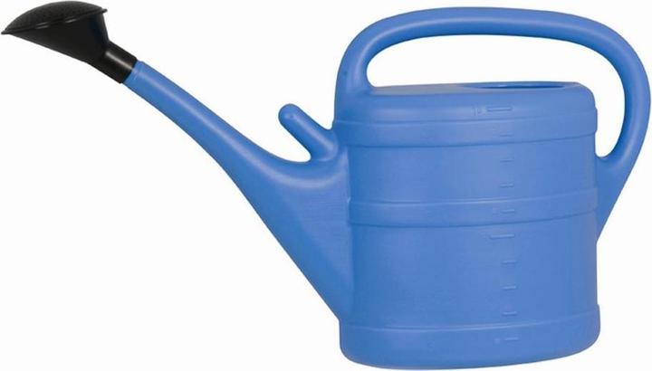 Image du produit Geli Arrosoir, 10 litres, en plastique bleu, 56x32x18,5 cm, avec pomme d'arrosage et arceau longitudinal (10 l)
