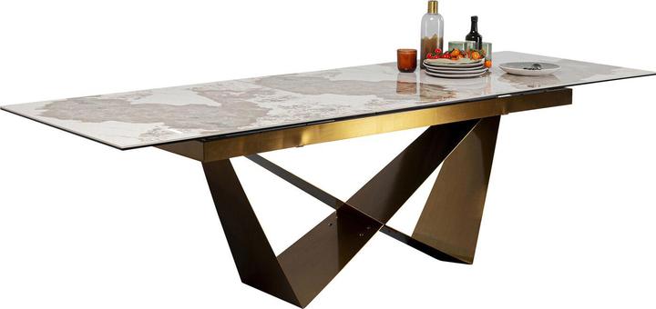 Image du produit Kare Design Table à rallonges Connesso Brass 200(+60)x100cm