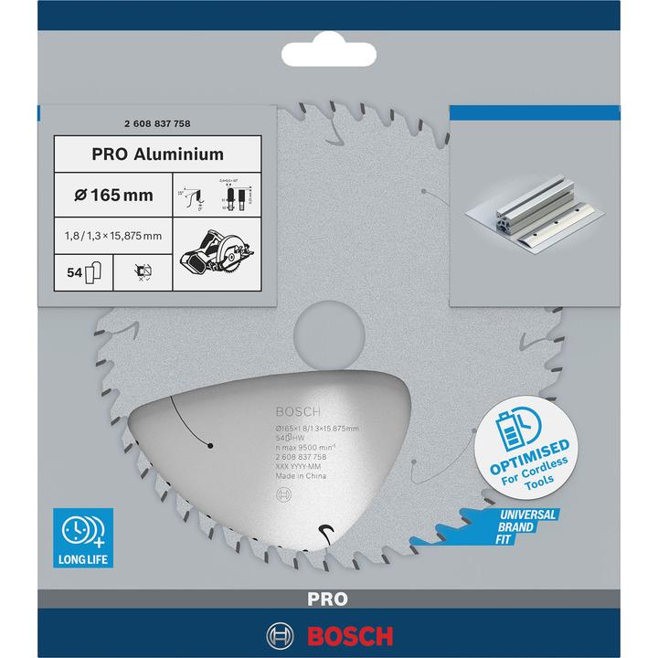Produktbild Bosch Professional Zubehör PRO Aluminium cordless Kreissägeblatt, 165 x 1,8 x 15.875 mm