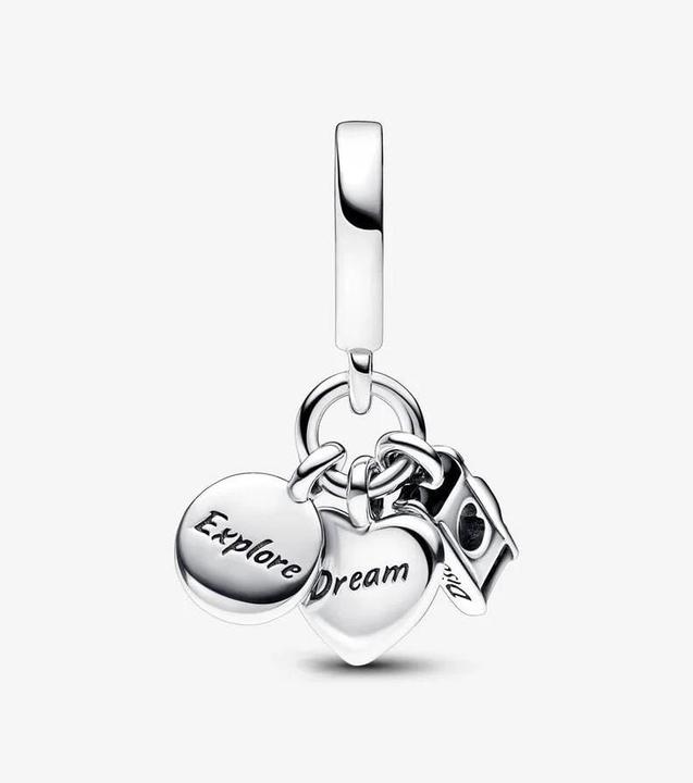 Image du produit Pandora Caméra Coeur & Boussole Triple (Argent 925)
